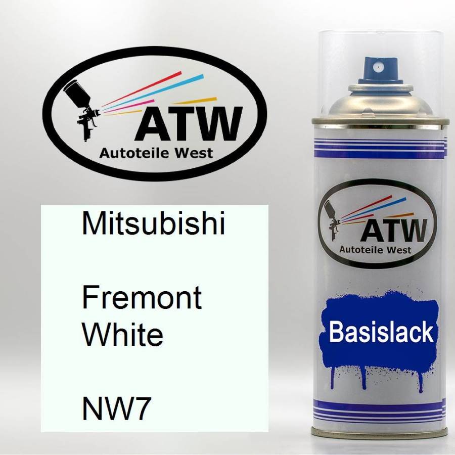 Mitsubishi, Fremont White, NW7: 400ml Sprühdose, von ATW Autoteile West.